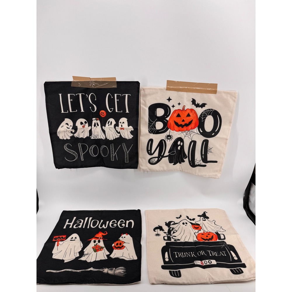 8pc Halloween Pillow Covers Ghost Pumpkin Hocus Pocus Sanderson Sisters 18x18